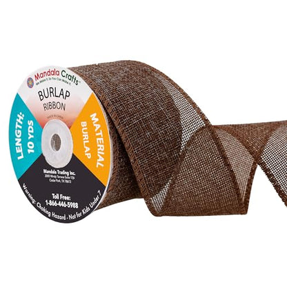 2 1 2 Inch Wide Brown Burlap Ribbon (60 Foot)