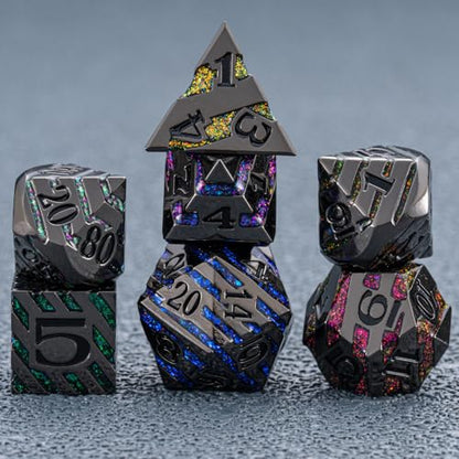 Inlay Metal Dice Set 7pcs