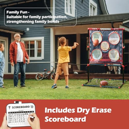 2-in-1 Football & Baseball Toss Game for Kids Ages 3-8 - Outdoor Garden Toy for Backyard, Beach & Camping, Family Party Fun Sports Toy