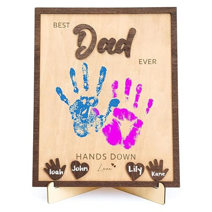 Wooden Handprint Keepsake Plaque for Families