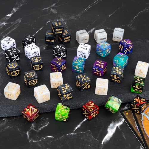 78 Pieces MTG Dice Counters Bulk Life Keyword Counter Dice Set Plus 1