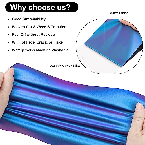 Chameleon Heat Transfer Vinyl Roll 12" x12ft Gradient HTV Vinyl