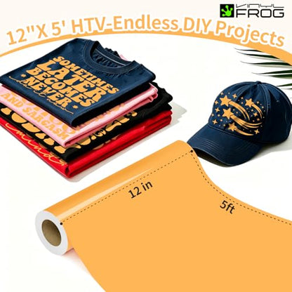 Pale Orange Heat Transfer Vinyl Roll 12" x5ft Matte HTV Vinyl