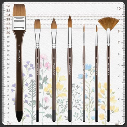 Sable Watercolor Brushes Professional (7 Count)