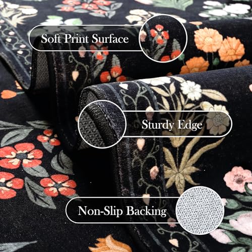 Floral Print Rug for Living Room (35.71 Sq Ft)