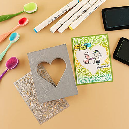 4 Pcs Heart Cut Stamping Foam Grey Moldable Foam Stamps Plastic Dry Foam Stamp Pad Cut and Dry Foam Stamping Foam Block for Sculpture (4 Count)