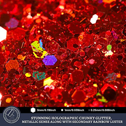 Red Glitter 160g (5.64 Ounce)