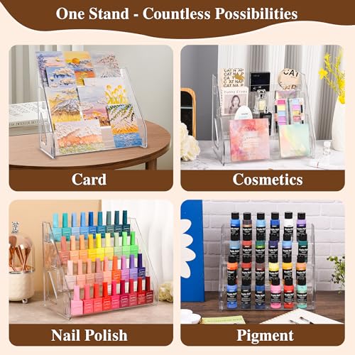 Elevated 4 Tier Clear Acrylic Card Display Stand for Trading Cards