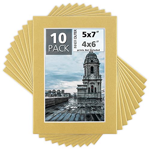 Mat Board Center 10 Pack 5x7 Photo Mats for 4x6 Picture