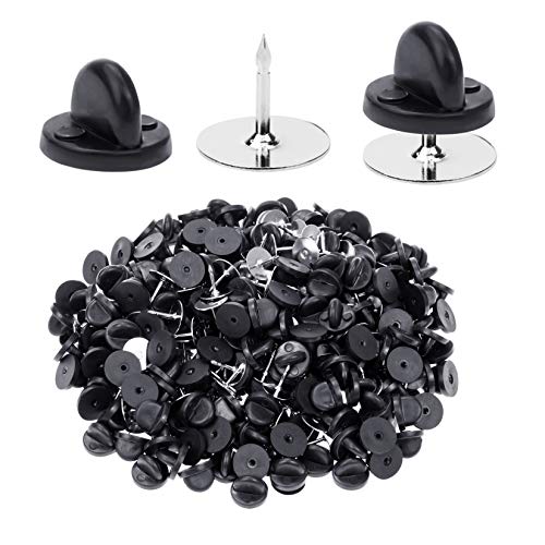 400pcs PVC Rubber Pin Backs Butterfly Clutch Pin Tie Tacks Blank for Uniform Badges Backing Holder Clasp Lapel Enamel