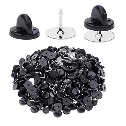 400pcs PVC Rubber Pin Backs Butterfly Clutch Pin Tie Tacks Blank for Uniform Badges Backing Holder Clasp Lapel Enamel