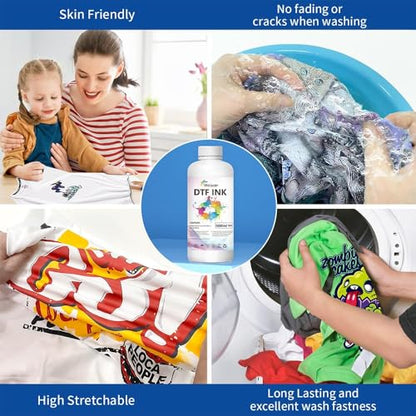 DTF Ink White 2000ml Heat Transfer Ink Refill I3200 ET (67.628 Fl Oz)
