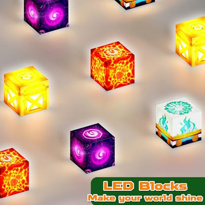 200 PCS Magnetic Blocks with Light Up Blocks (200 Count)
