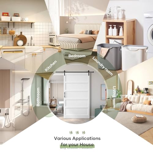 54x80 White Sliding Barn Doors and 9FT Hardware Kit Included