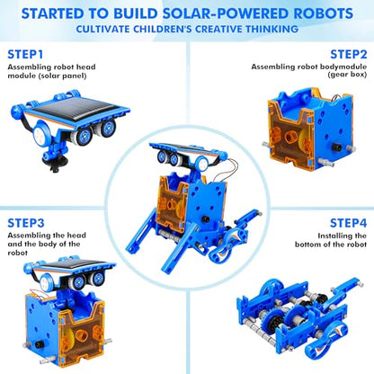 STEM 13-in-1 Education Solar Power Robots Toys for Boys Age 8+ , Educational Toy DIY Science Kits for Kids, Building Experiment Robotics Set Birthday Gifts for 8+ years old boys and girls . (13 Count)