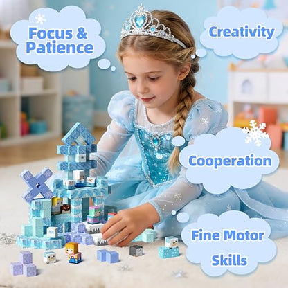 100PCS Magnetic Blocks Magnet Building Princess Castle Toys