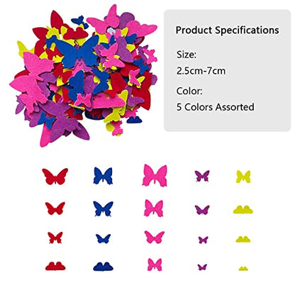 Butterfly Stickers Felt Stickers for Kids Felt Butterfly for Crafts (4 Count)