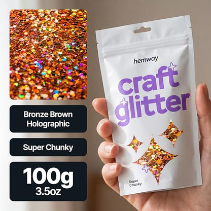 Craft Glitter Bronze Brown Holographic 100g Super Chunky Glitter (3.5 Ounce)