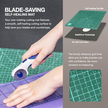 Rotating Self Healing Cutting Mat 14x14
