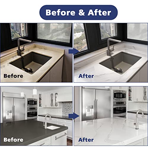 White Marble Countertop Paint Kit for Kitchen Bathroom (35 Fl Oz)