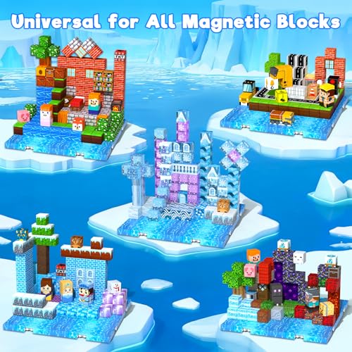 4PCS 4" x 4" Magnetic Building Block Base Plates for Kids