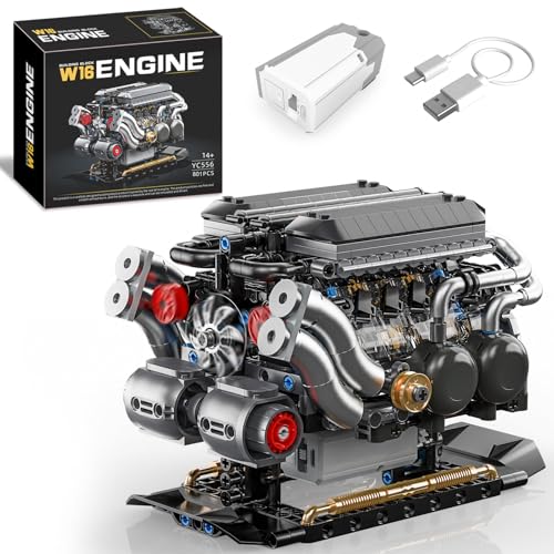 W16 Engine Building Blocks Set for Adults (801 Count)