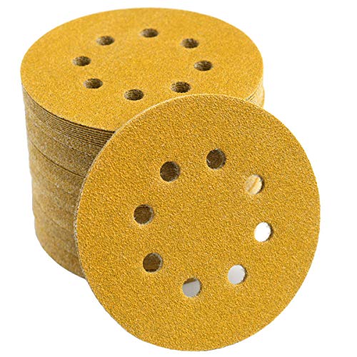 5-Inch 8-Hole Hook and Loop Sanding Discs 80-Grit, 100-Pack (100 Count)