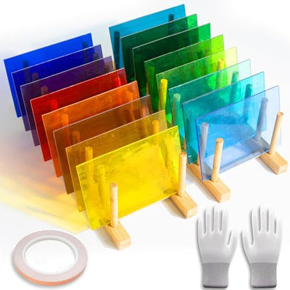 16 Sheets 4x6 in Stained Glass Sheets