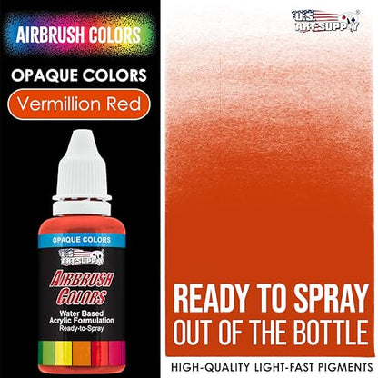 Opaque Vermillion Red Acrylic Airbrush Paint