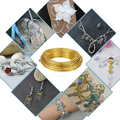 32.8 Feet 5mm Gold Aluminum Wire Bendable Metal Craft Wire for Beading Sculpting Jewelry Making (32.8 Foot)