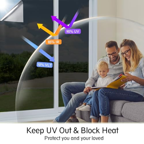 One Way Privacy Window Film Black Silver 45.2in x 6.5ft