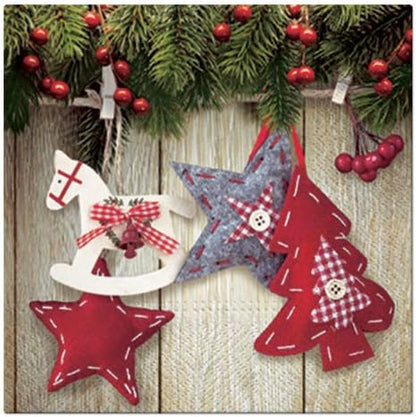 20-ct 13x13 Christmas Paper Decoupage Napkins, 3-Ply Servilletas Tissue Napkin for Dinner and Parties, Disposable Napkins (Stars)