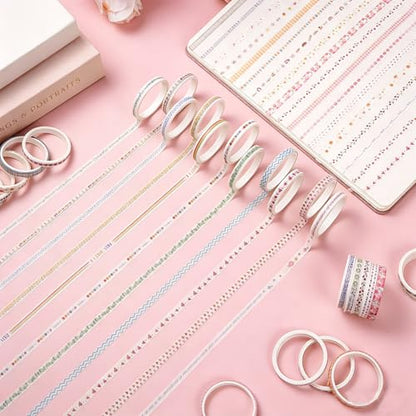 30 Rolls Neutral Washi Tape Set (30 Count)