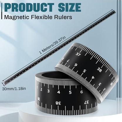 1 Pcs 39.37 Inch Magnetic Ruler Flexible Tape Magnetic Tape Measure with Both Inches and Centimeters