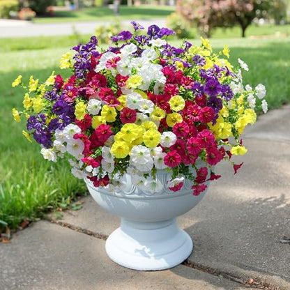 Artificial Flowers Fake Plants for Outdoors Decoration (12 Count)