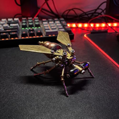 3D Metal Model Kits Puzzle for Adults Steampunk 160+ Parts Assembly DIY Electric Mechanical Insect Fly Christmas & Birthday Gift for Father Men Teens