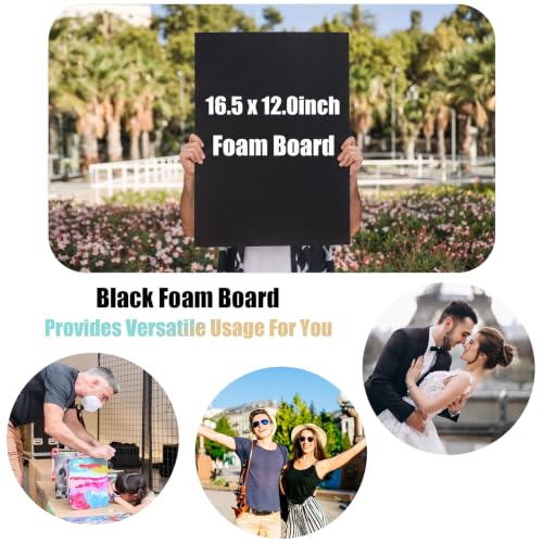 20Pack 12" x 16.5" Black Foam Board with 3