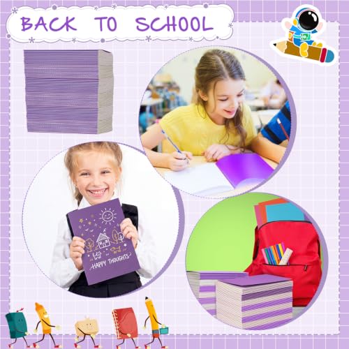 100 Pack A5 Composition Notebooks Bulk 5"x8" Notebooks Purple