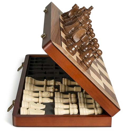 17" Magnetic Wooden Chess Set for Adults Kids