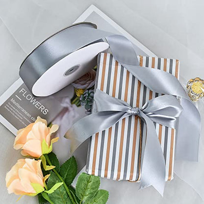 100 Yard Silver Satin Ribbon 1 (300 Foot)