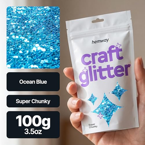 Craft Glitter Ocean Blue 100g Super Chunky Glitter (100 grams)