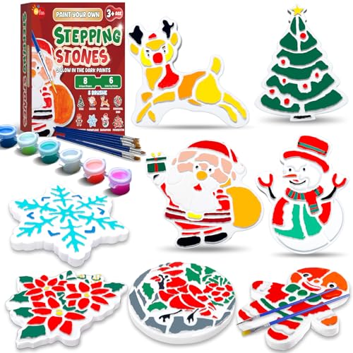 8Pcs Stepping Stones Painting Crafts Kit for Kids 4 8 6
