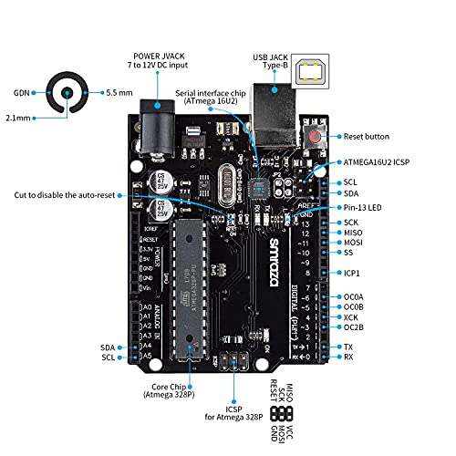 Smarza Beginner Starter Kit for Arduino with Control Board & Breadboard