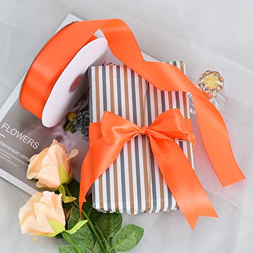 100 Yard Orange Satin Ribbon 1 (300 Foot)