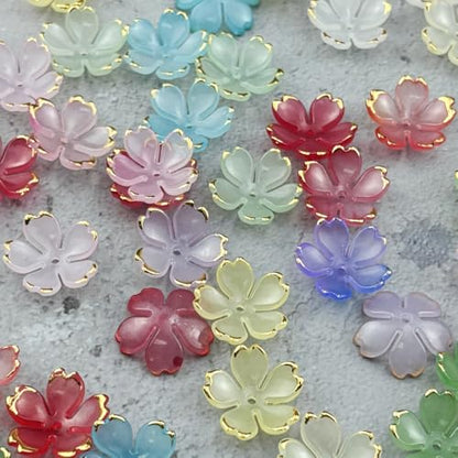 100pcs Acrylic Flower Beads (100 Count)