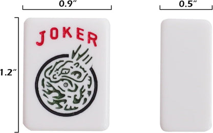 ZGME American Mahjong Set,166 White Tiles with Red Bag and Accessories,4 All-in-One Mahjong Racks with Pushers,Complete Western Mahjong Set
