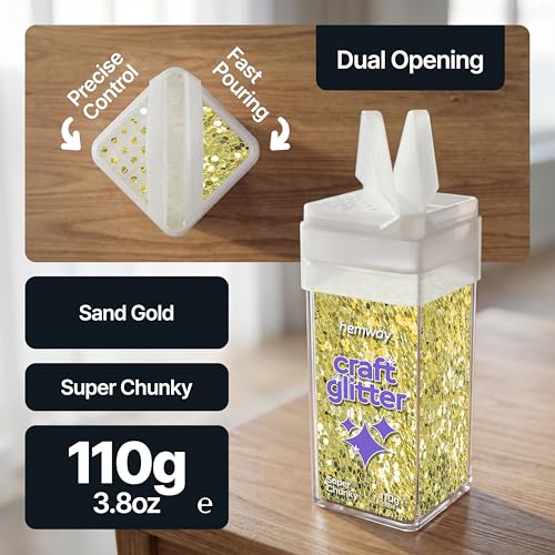 Craft Glitter Shaker Sand Gold 110g Super Chunky (3.8 Ounce)