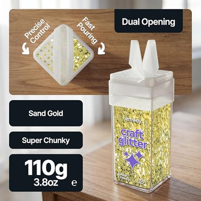 Craft Glitter Shaker Sand Gold 110g Super Chunky (3.8 Ounce)