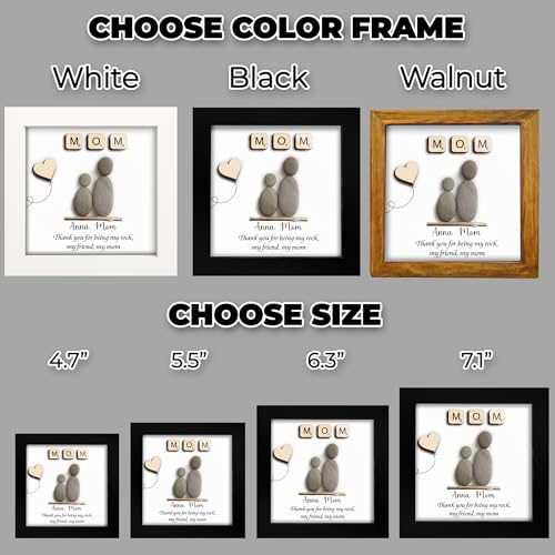 Personalized Mom Pebble Art Frame
