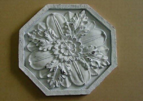 12 inch Octagon Floral Flower Plastic Craft Mold use with Concrete or Cement for Making Stepping Stones 7073